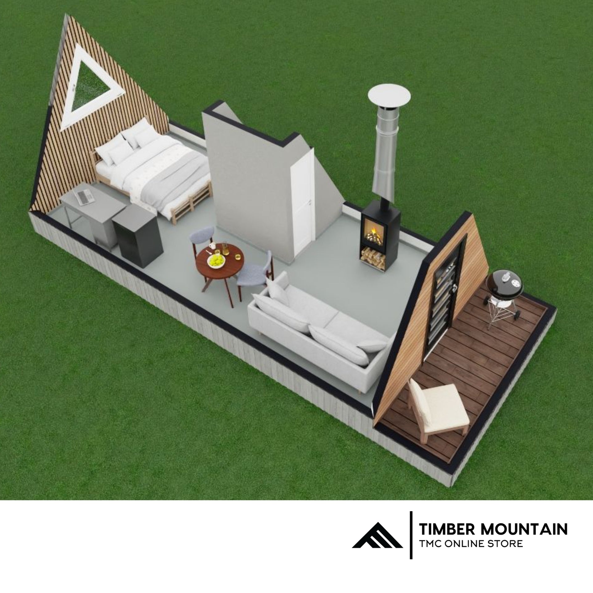 12ft x 28ft A- Frame Tiny Cabin - Skidded
