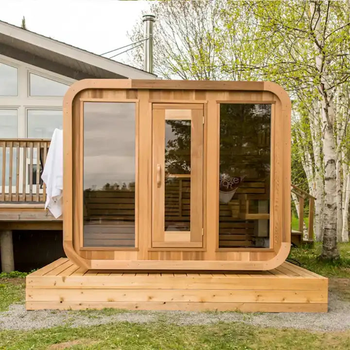 6 Person Square Thermo Hemlock Sauna - 6FT x 7FT
