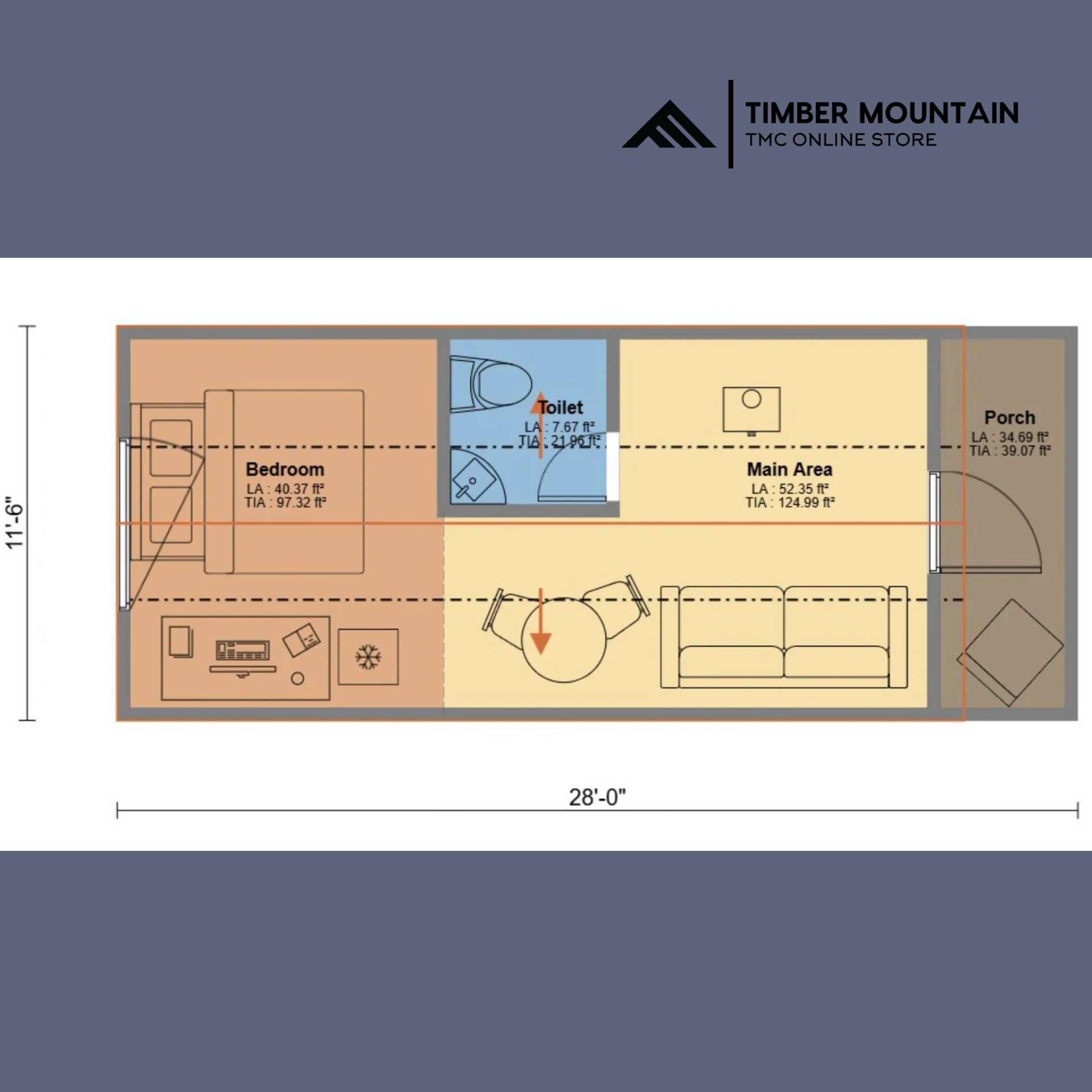 12ft x 28ft A- Frame Tiny Cabin - Skidded