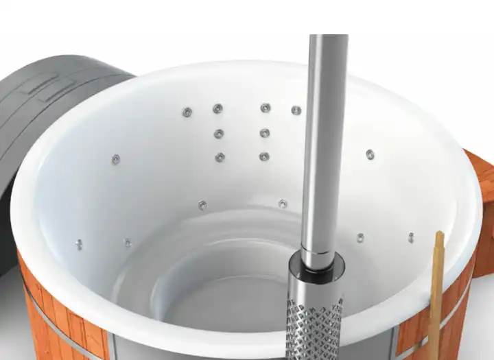 Wood Fired Hot Tub with Liner