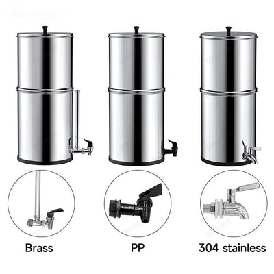 Gravity-Fed Stainless Steel Water Purifier