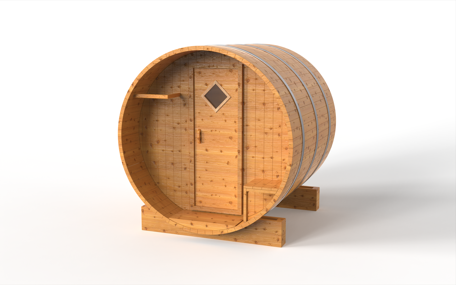 8' x 7' Barrel Sauna <br>(6-8 Person)