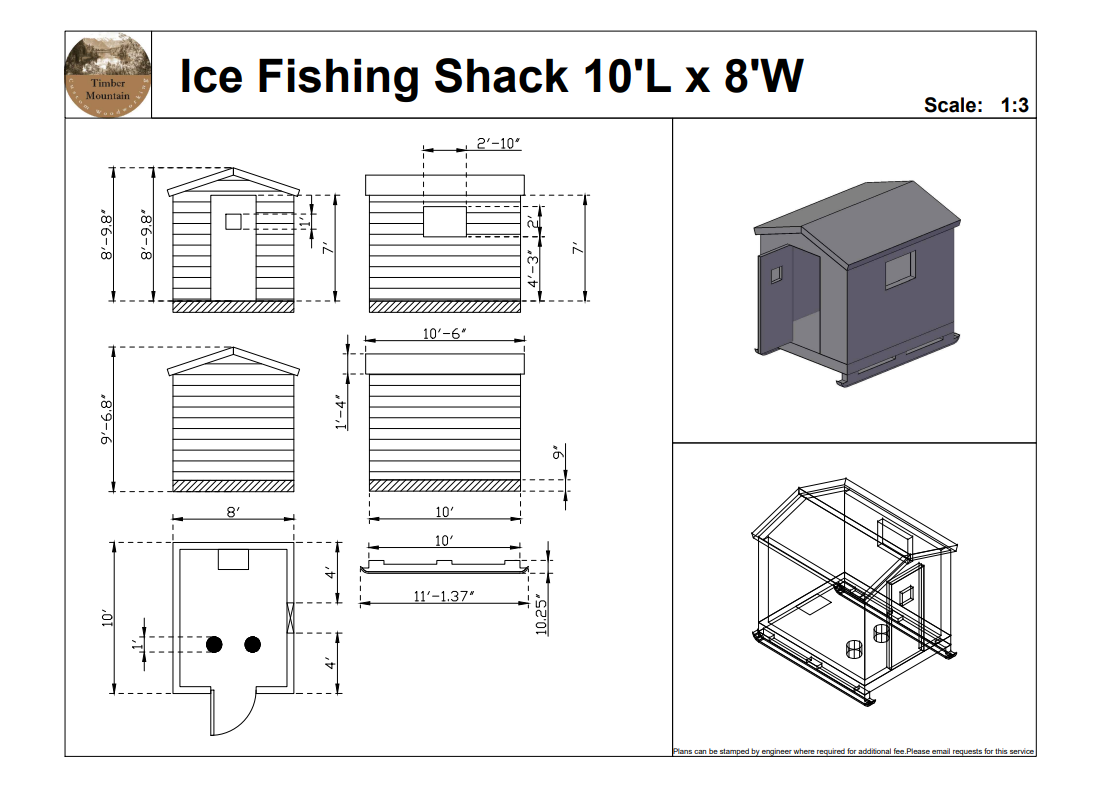 Ice Fishing Shack 8'L x 6'W