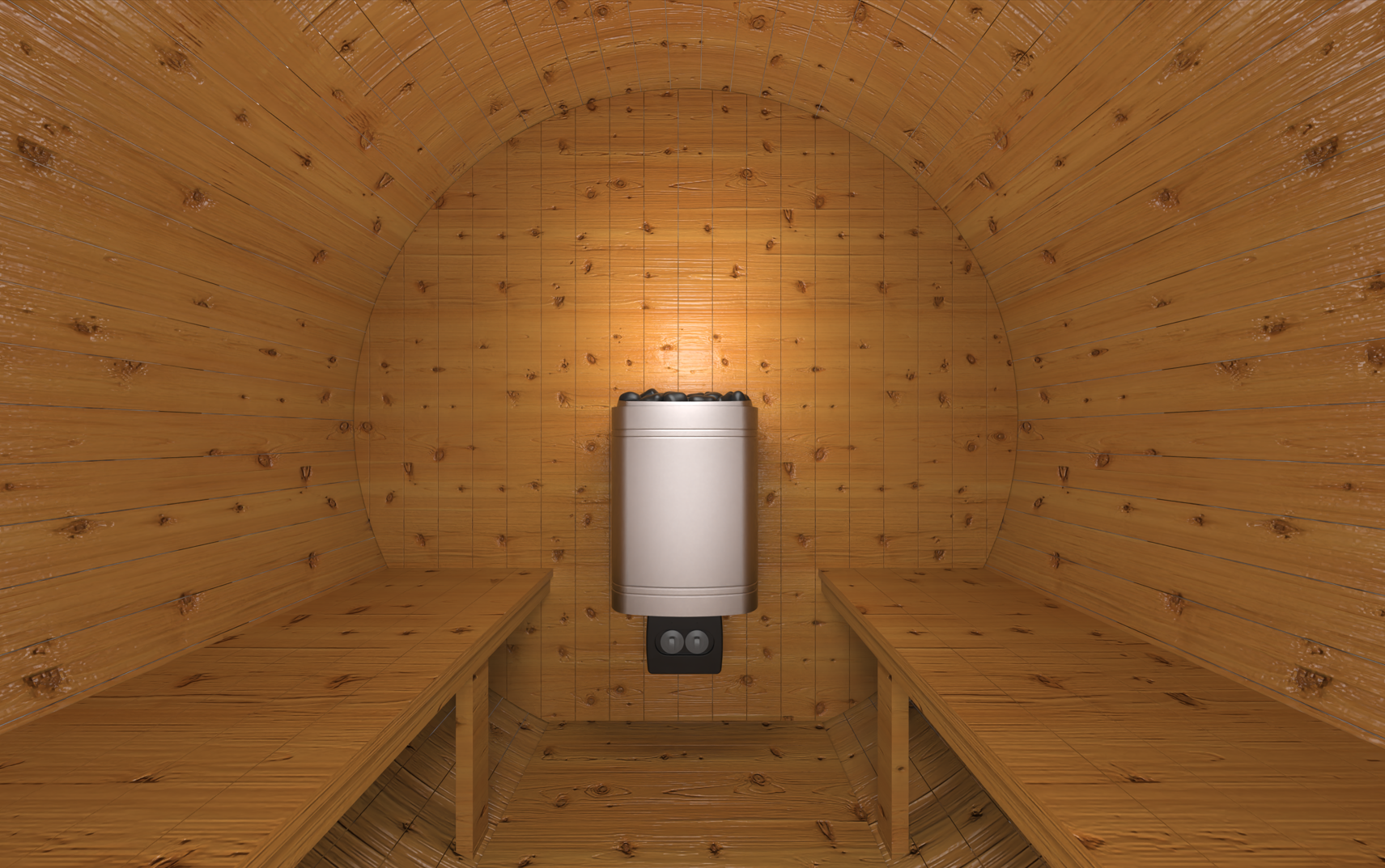 8' x 7' Barrel Sauna <br>(6-8 Person)