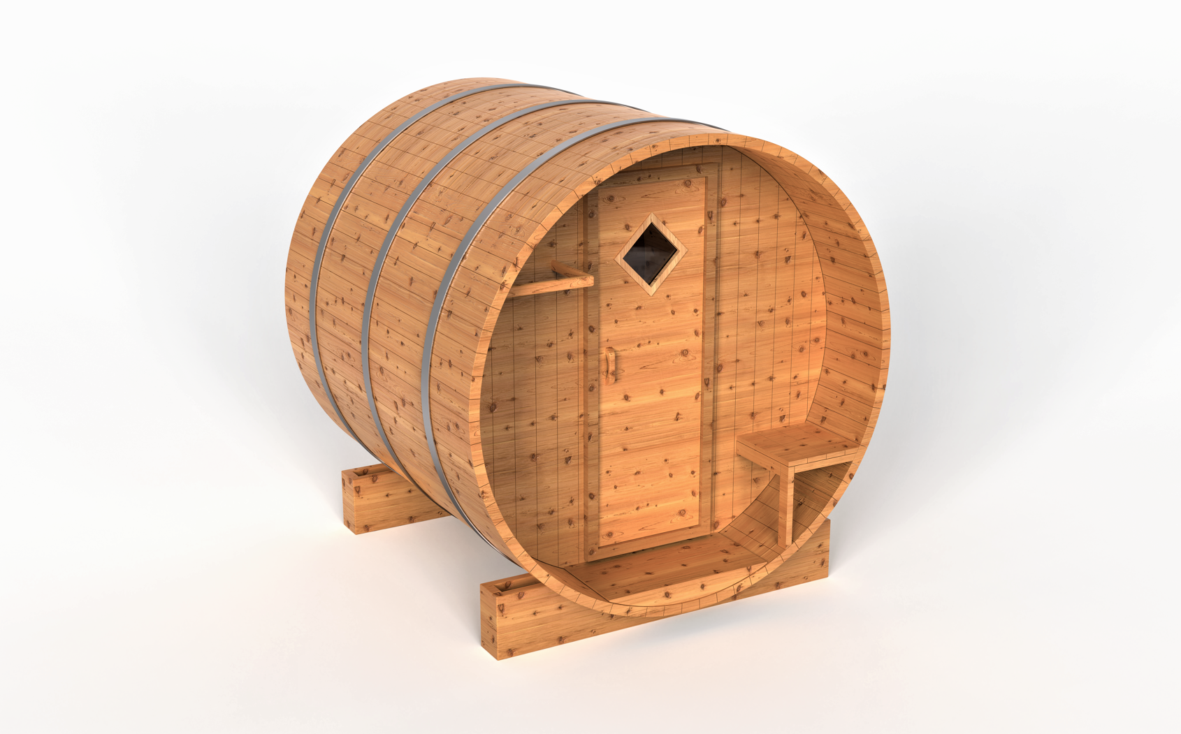 8' x 7' Barrel Sauna <br>(6-8 Person)