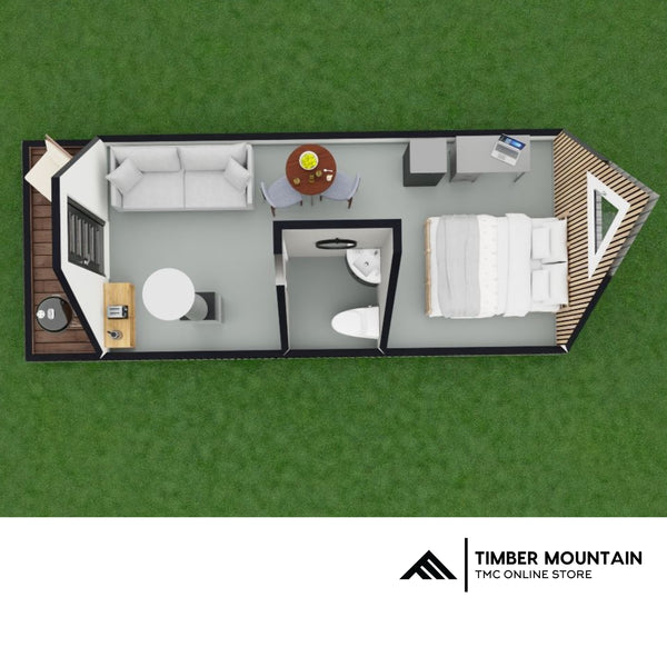 12ft x 28ft A- Frame Tiny Cabin - Skidded