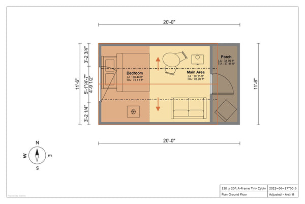 12ft x 20ft A- Frame Tiny Cabin - Skidded