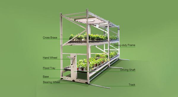 Greenhouse Movable Aluminum Hydroponic Grow Rack System