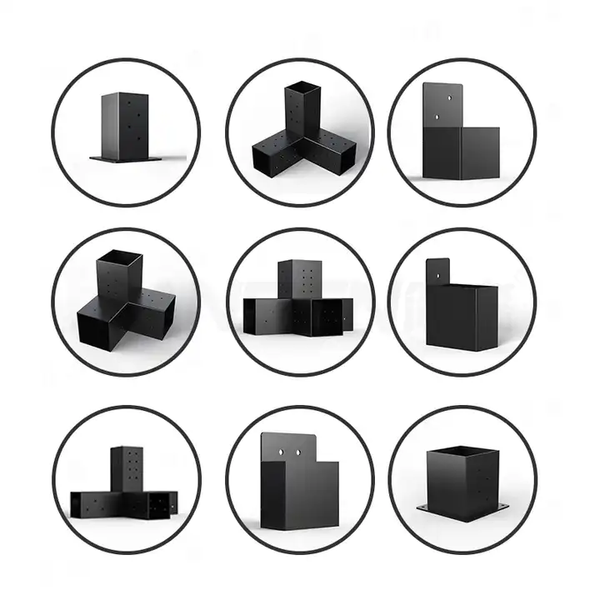 Premium Pergola Bracket Kit - (x4) 3 Arm and (x4) Post Base Brackets
