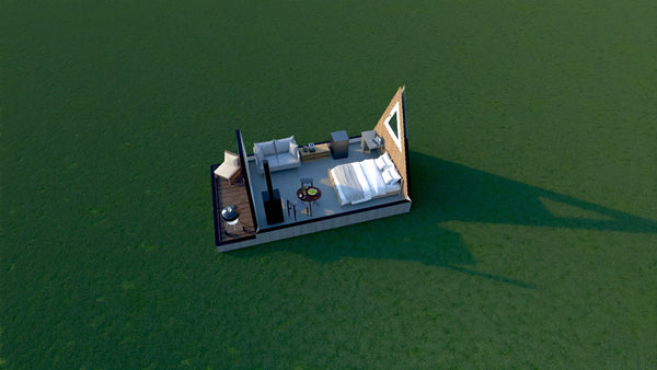 12ft x 20ft A- Frame Tiny Cabin - Skidded