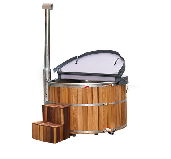 Wood Fired Hot Tub with Liner