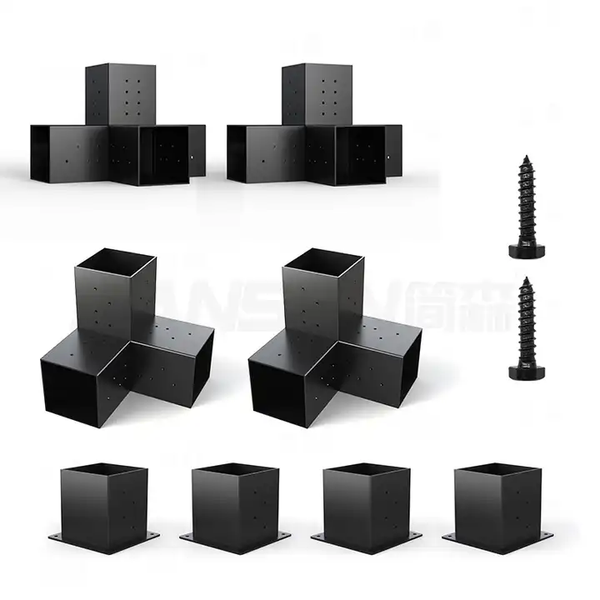 Premium Pergola Bracket Kit - (x4) 3 Arm and (x4) Post Base Brackets