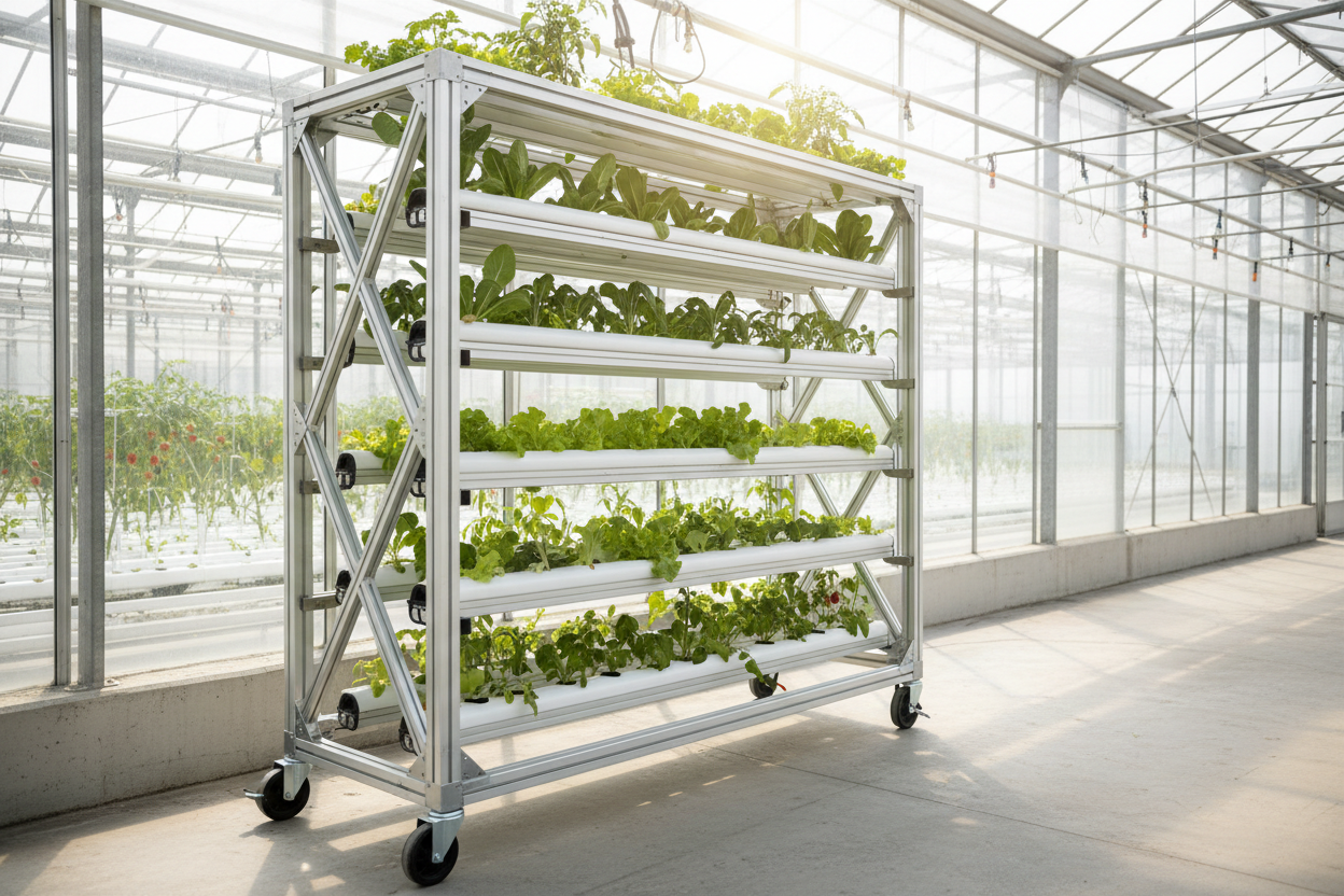 Greenhouse Movable Aluminum Hydroponic Grow Rack System