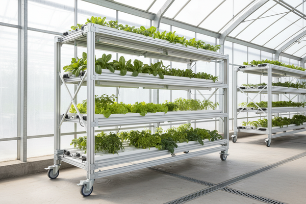 Greenhouse Movable Aluminum Hydroponic Grow Rack System
