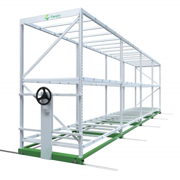 Vertical Hydroponic Growing System with Rolling Bench