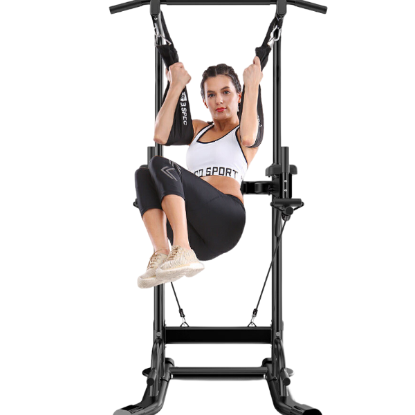 Power Tower Dip Station with Pull-Up Bar & Knee Raise Trainer