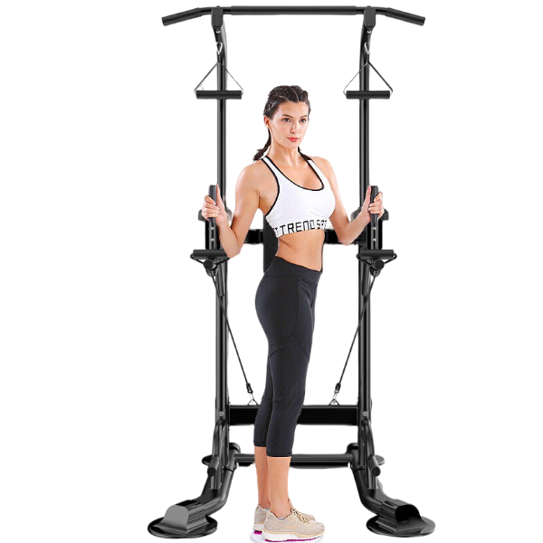 Power Tower Dip Station with Pull-Up Bar & Knee Raise Trainer