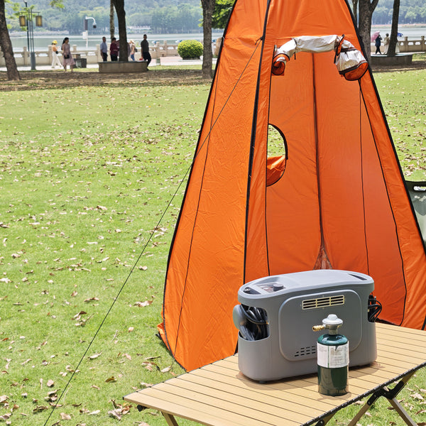 Portable Tankless Water Geyser, 12V DC / Propane