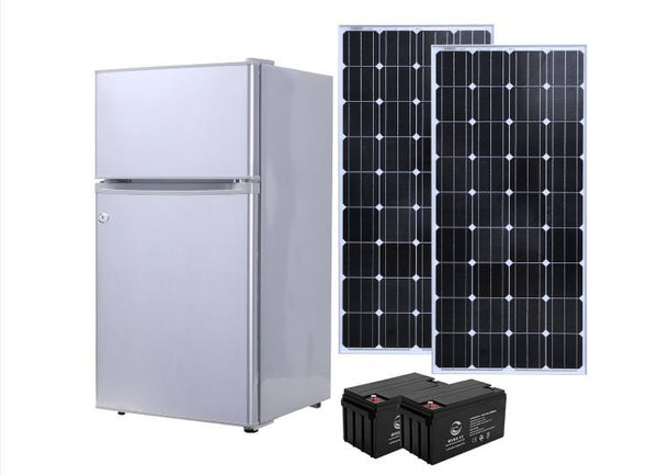 Solar Powered Double Cabinet Freezer & Refrigerator (12V Off-Grid)