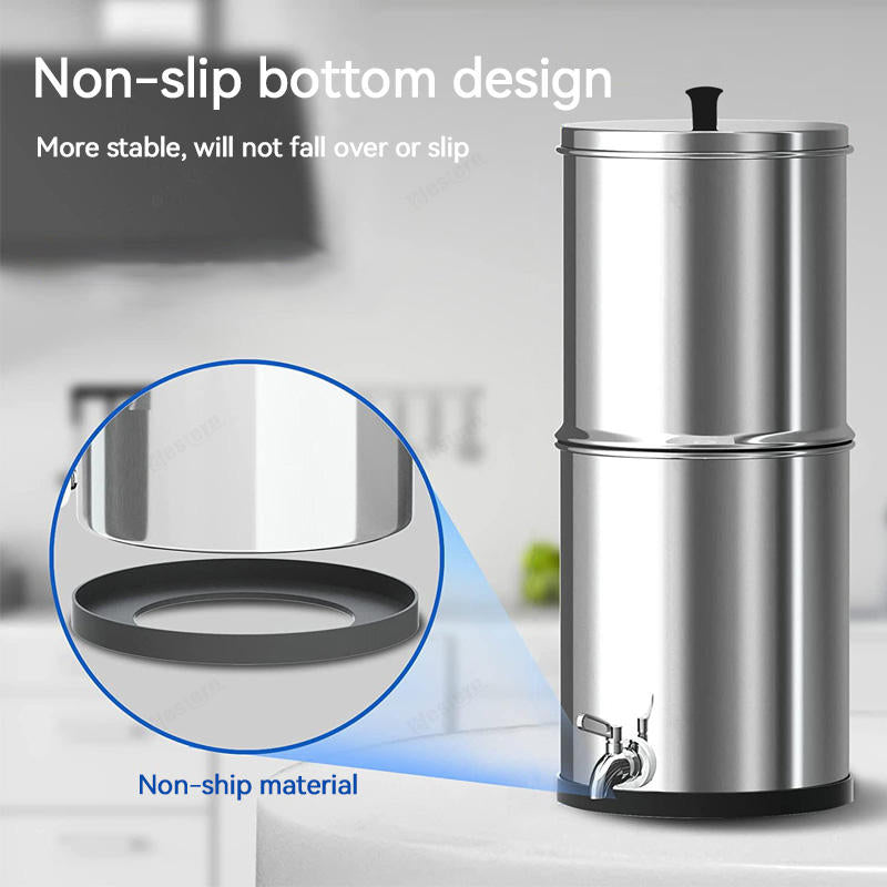 Gravity-Fed Stainless Steel Water Purifier
