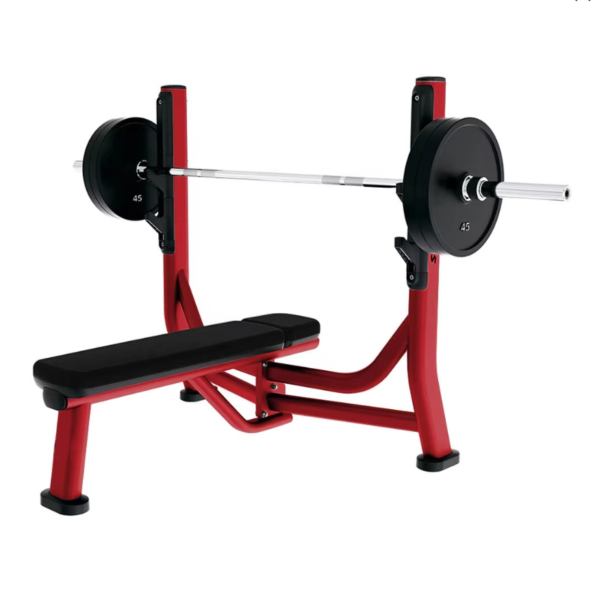 Commercial Flat Bench Press with Integrated Bar Supports – Timber ...