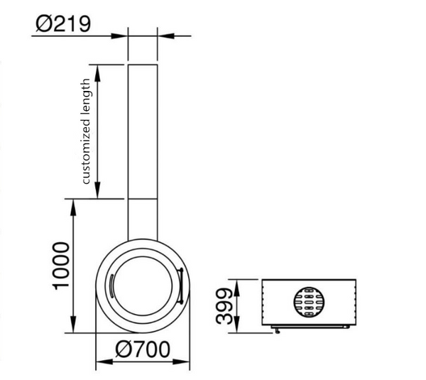 Ceiling-Mounted Wood Burning Stove