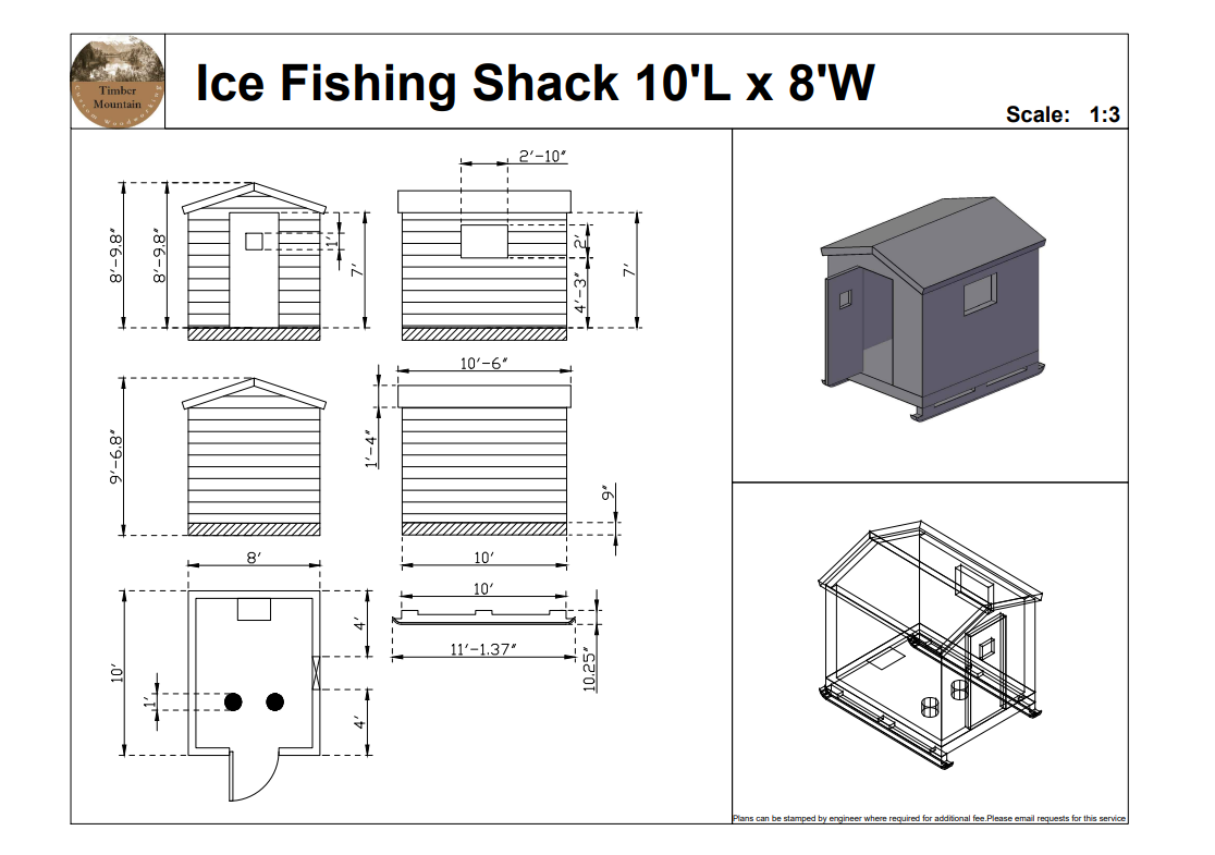 Ice Fishing Shack <br>10'L x 8'W