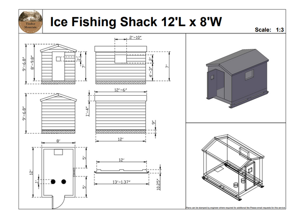 Ice Fishing Shack <br> 12'L x 8'W