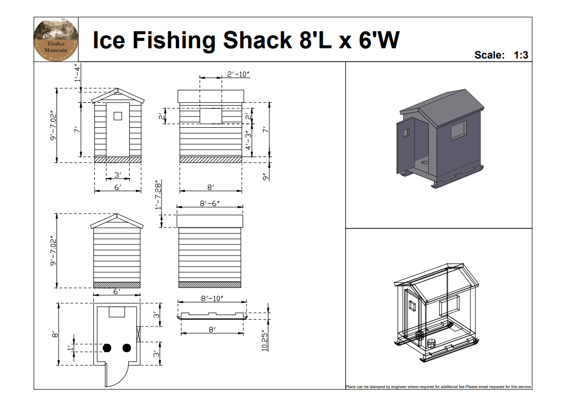 Ice Fishing Shack <br> 8'L x 6'W